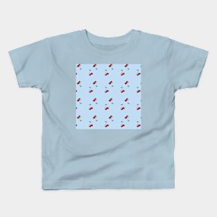 Cherries Light Blue Kids T-Shirt